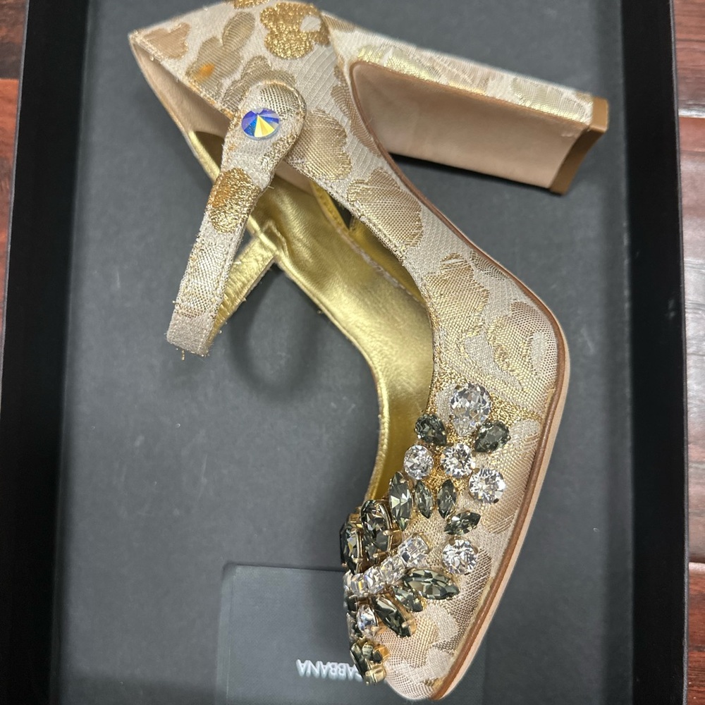 Dolce & Gabbana Gold Embellished Heels